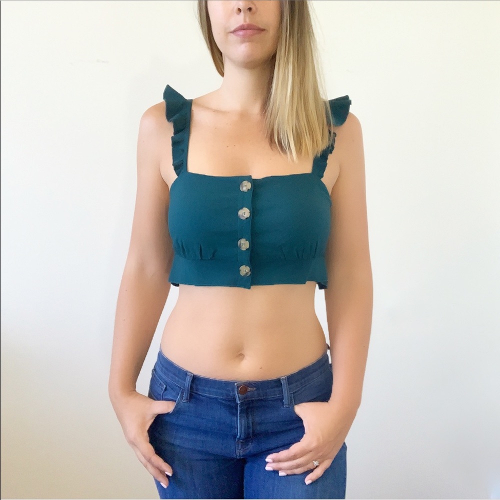 Hey Babe Ruffle Strap Crop Top - Picture 4 of 4